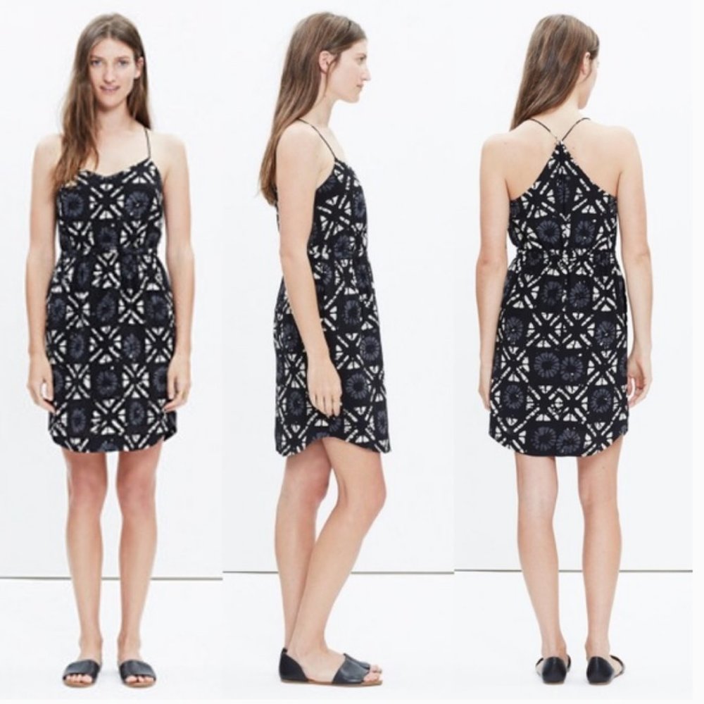 Madewell Starview Silk Batik Print Dress NWT